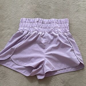 Pink Lily High Waist Lavender running Shorts